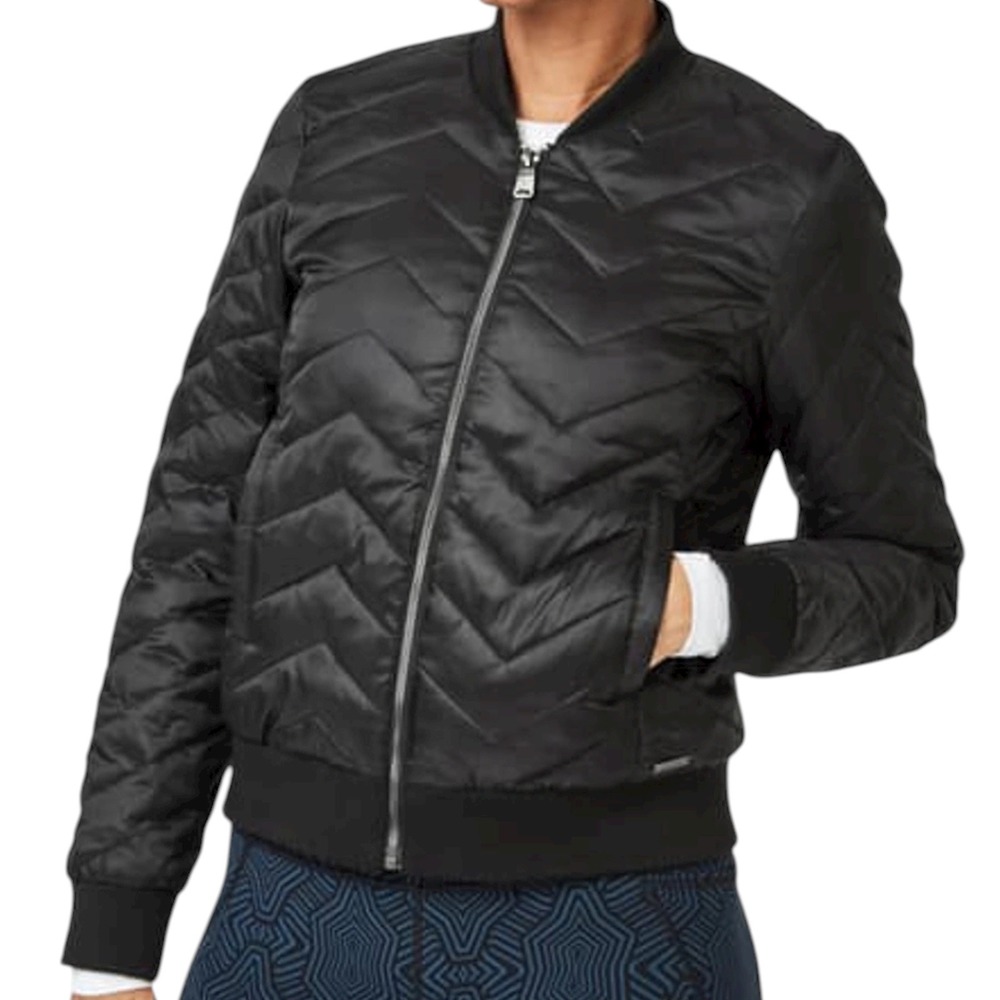 Sweaty Betty Women's Glacier Quilted Bomber Jacket Puffer‎ Coat Black Size Large